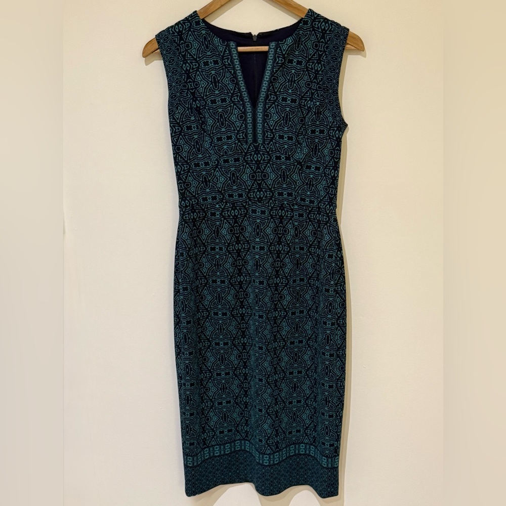 Maggy London Tatum Scuba Knit Dress Teal Green size 4